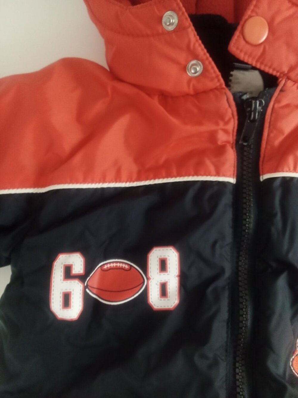 Boys Disney Tigger Coat Jacket Size 18 months Navy Orange With Hood - Picture 8 of 14